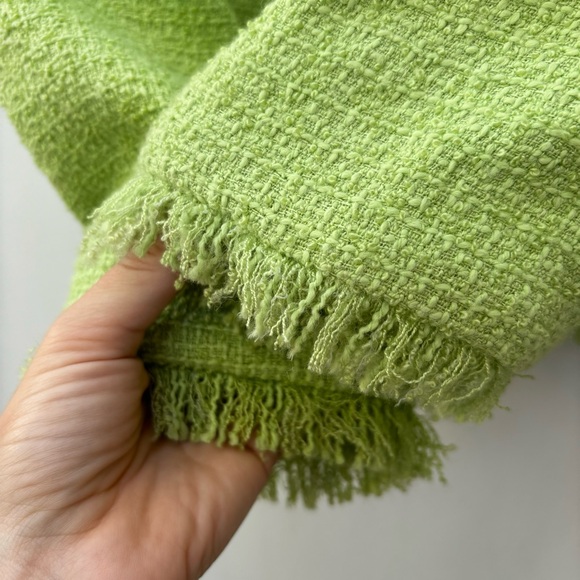 Sag Harbor Lined Blazer Jacket Bright Green Fringe Acrylic Women’s Size 12 - Picture 4 of 13